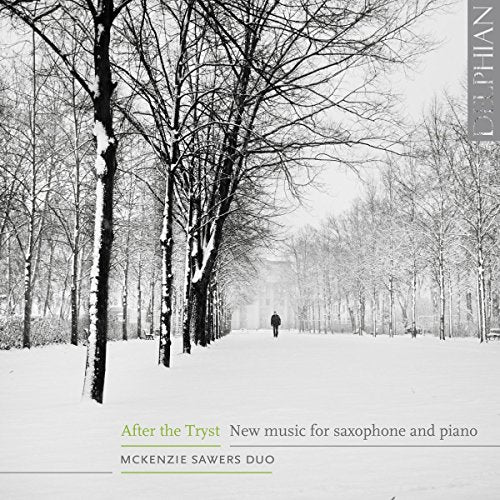 A CD cover featuring a black-and-white snowy forest scene with a lone figure walking.