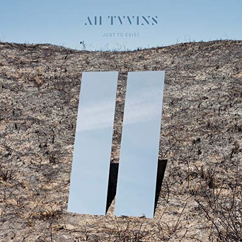 "Vinyl record cover with mirrored panels on a dry hill."