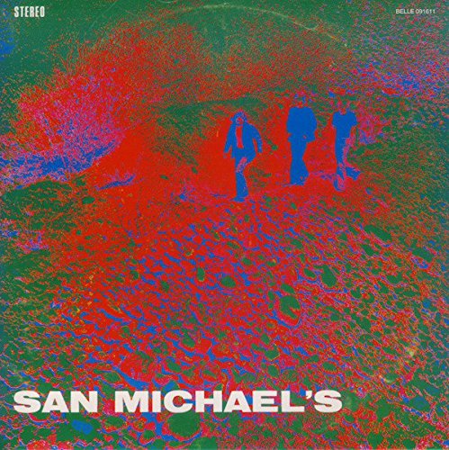 CD cover for San Michaels’ self-titled album, abstract red and green design.