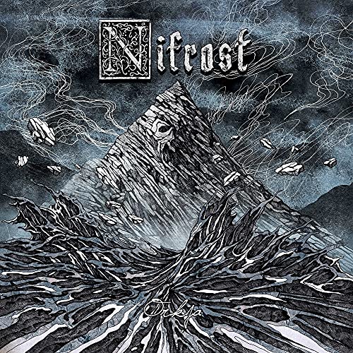 Dark album cover featuring a mountain with a face and swirling clouds.