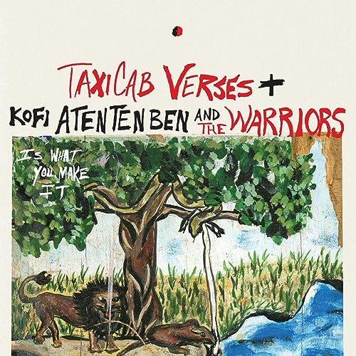 CD cover: painting of a tree, lion, and water with red text.
