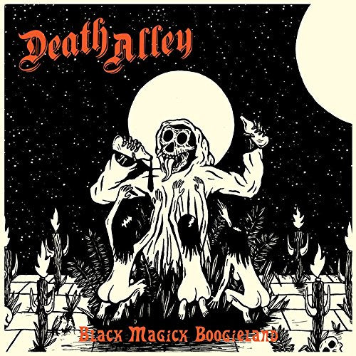 Vinyl record with cover art depicting a skeletal figure in a dark landscape.