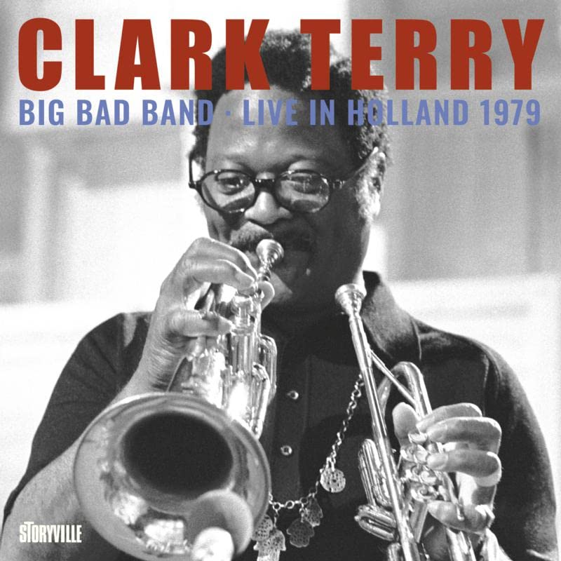 Clark Terry playing trumpet on the cover of a 1979 live album.