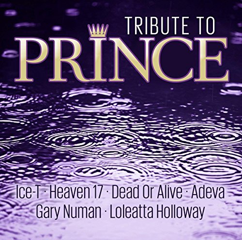 Purple album cover for "Tribute To Prince" CD with artist names listed.