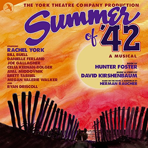CD cover for “Summer of ‘42” musical, featuring cast names and sunset.