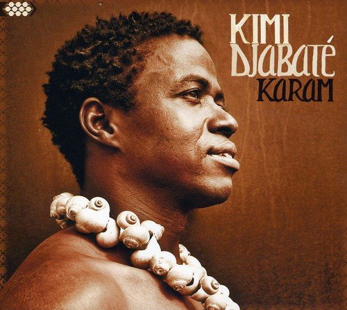 "Kimi Djabate Karam CD cover featuring a man with a shell necklace."