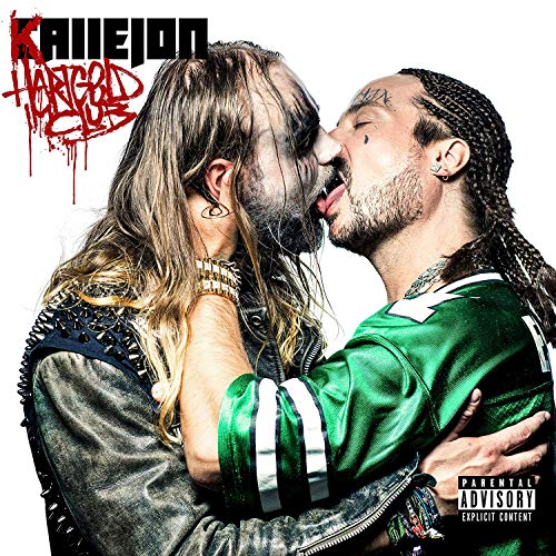 Album cover with two men embracing, one in a green jacket, against a white background.