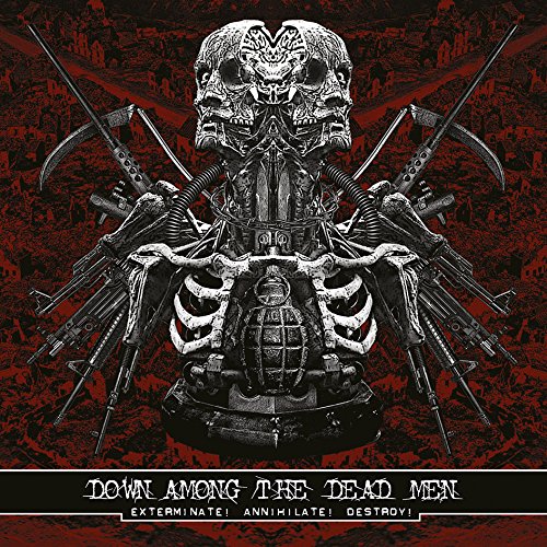 CD cover with skull, weapons, and dark, textured background.