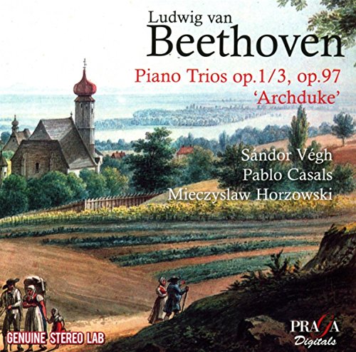 CD cover: Beethoven piano trios with landscape painting and artist names.