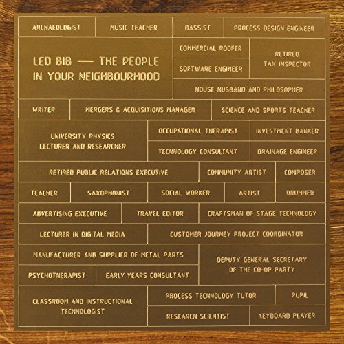 Brown grid with various occupations listed in gold text on a wooden background.