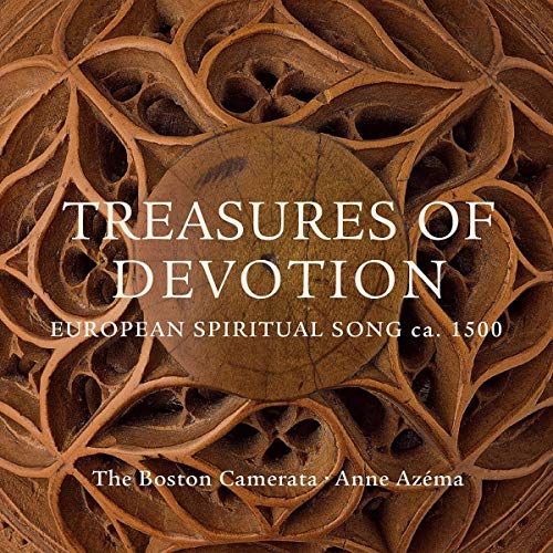 CD cover for “Treasures of Devotion” by The Boston Camerata, ornate design.