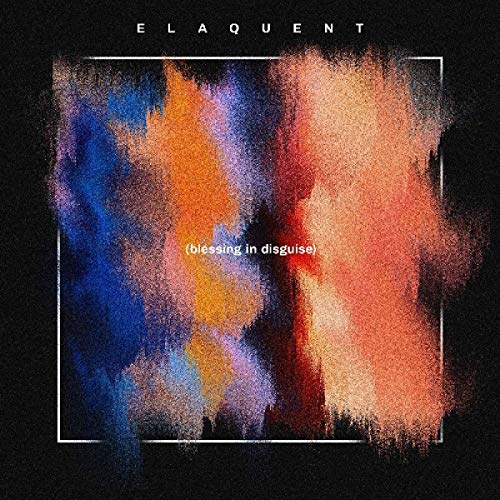 The alt text for the image is: "Album cover with abstract blue, orange, and red design."