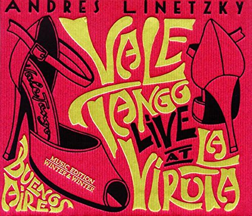 Red album cover with yellow text and high heel illustrations, featuring artist's name.