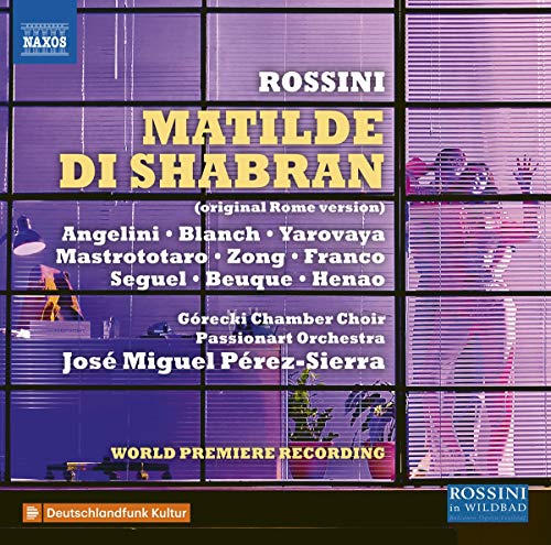 "CD cover with 'Matilde di Shabran' in yellow text on a purple background."