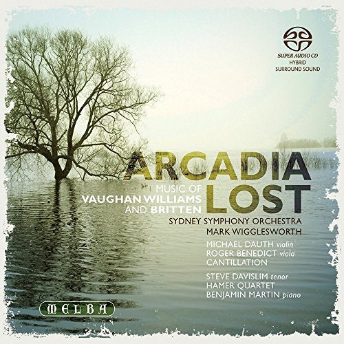 CD cover featuring a bare tree in a flooded landscape with text Arcadia Lost.
