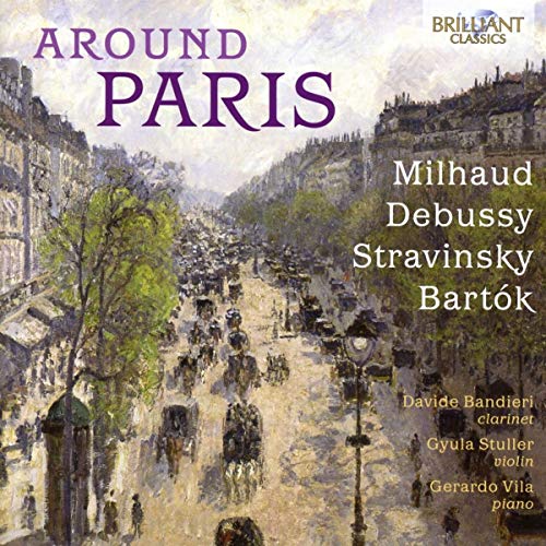 CD cover: Parisian street scene with composers’ names and performers listed.