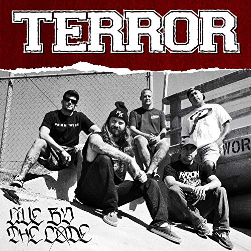 Terror band album cover, black and white photo of a group of men.