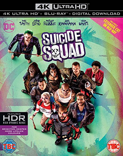 “Suicide Squad” Blu-ray cover featuring the film’s characters in a circular design.