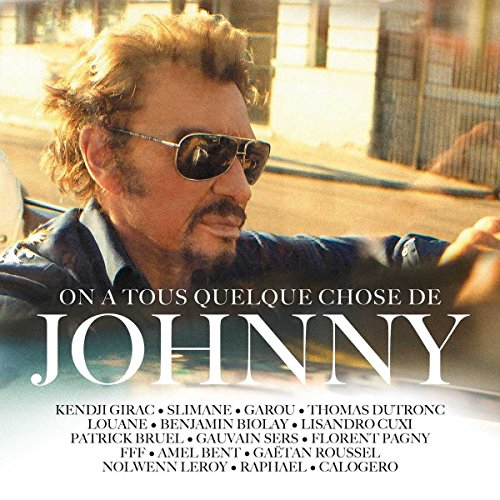 Vinyl album cover featuring Johnny Hallyday with artist names listed below.