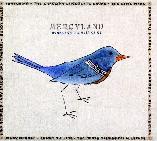 "CD cover art featuring a blue bird on a beige background with artist names."