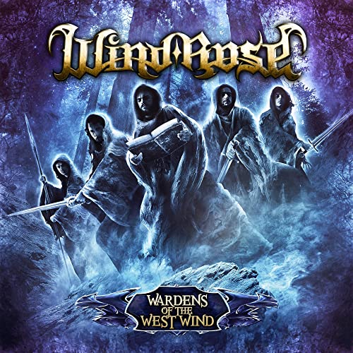 Album cover: hooded figures with swords in a misty forest.