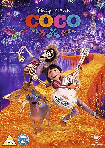 "Animated boy in red shirt holding a white guitar against a purple background."
