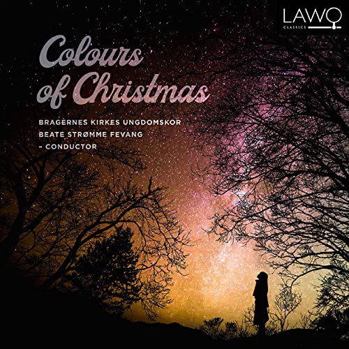 CD cover for "Colours of Christmas" featuring a silhouetted figure and starry sky.
