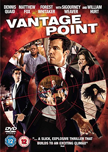 DVD cover for "Vantage Point" featuring Dennis Quaid and cast in a red-toned image.