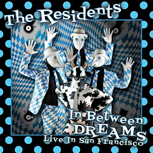 "Album cover featuring four masked figures in checkered suits against a checkered background."