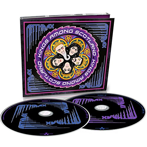 "Album cover with cartoon band members in a circular design, surrounded by text and patterns."