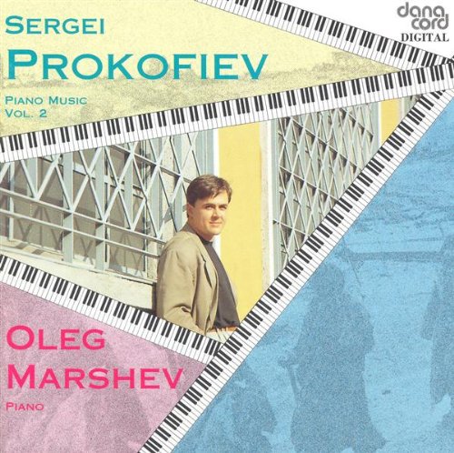 CD cover featuring pianist Oleg Marshev and piano keys, Prokofiev music.
