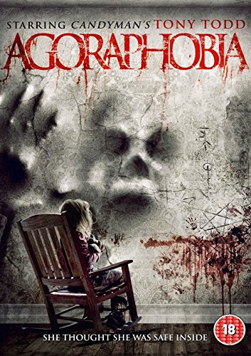 DVD cover for "Agoraphobia" featuring a distressed face and rocking chair.