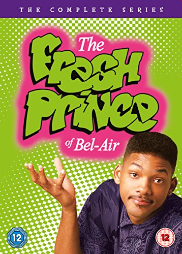 "The Fresh Prince of Bel-Air" DVD cover featuring Will Smith against a green background.