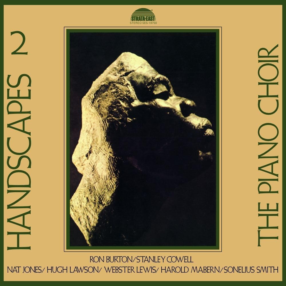 Vinyl record cover: abstract rock formation with text “Piano Choir - Handscapes Vol. 2”.