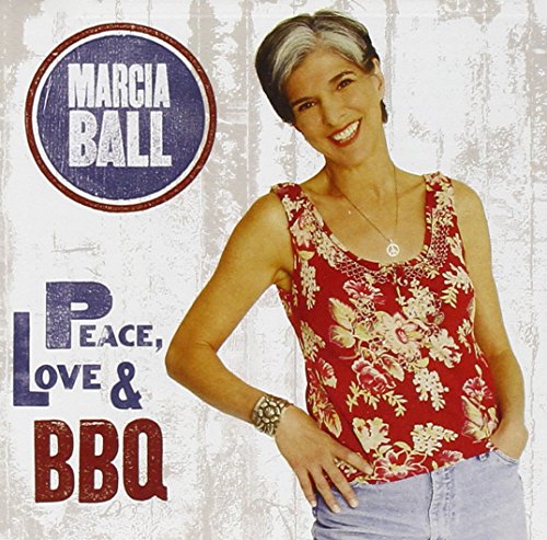 "Album cover featuring Marcia Ball in a red floral top, smiling."