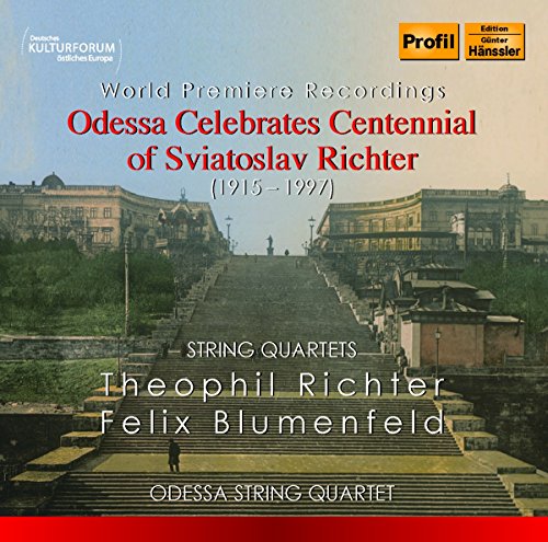 CD cover for Odessa String Quartet’s Richter Centennial recordings, featuring a staircase.