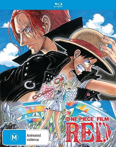 One Piece Film Red Blu-ray cover featuring Uta, Luffy, and Shanks.