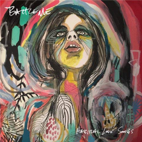 "Vinyl album cover featuring abstract portrait of a woman with dark hair."