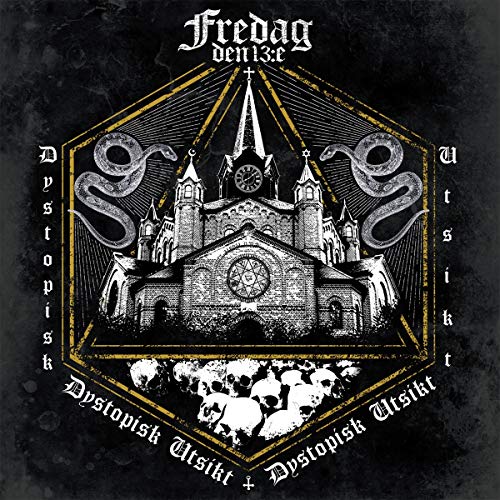CD cover: Gothic architecture, snakes, and skulls in a dark, geometric design.