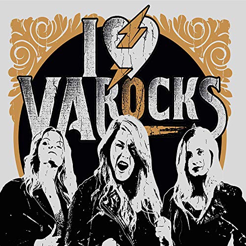 "Album cover with three long-haired men and 'I love Varocks' text in distressed font."
