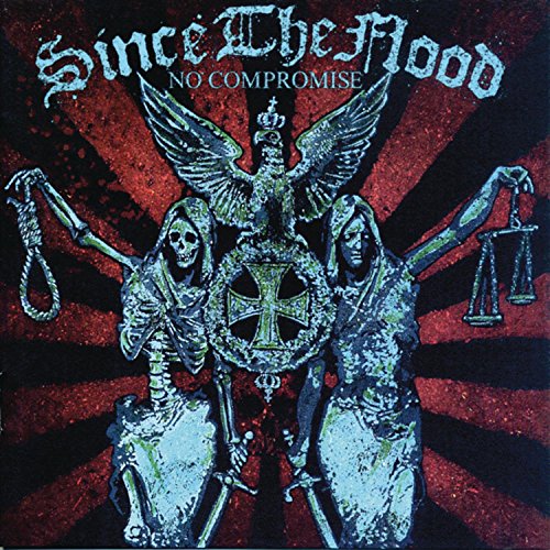 Album cover with skeletons, an eagle, and red and black rays.
