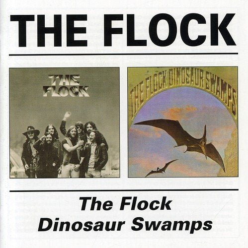 "CD cover art featuring two album covers: 'The Flock' and 'Dinosaur Swamp'."