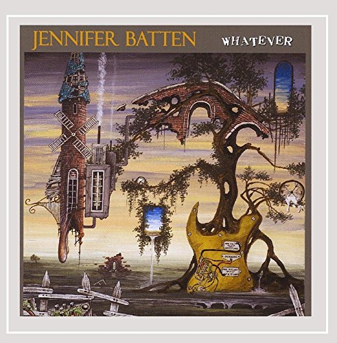 Jennifer Batten's "Whatever" album cover: surreal landscape with a guitar.