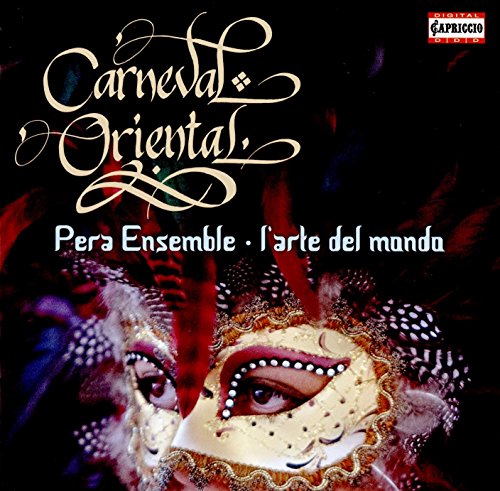 CD cover for "Carneval Oriental" featuring a golden, jeweled mask and feathers.