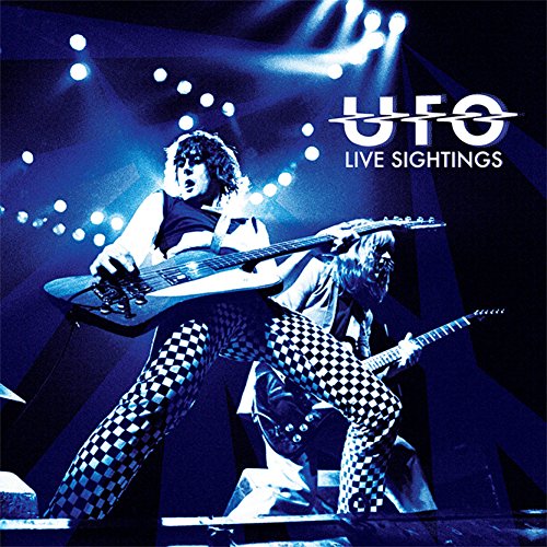 "UFO band box set with 4 CDs, 1 vinyl, and tour booklet."
