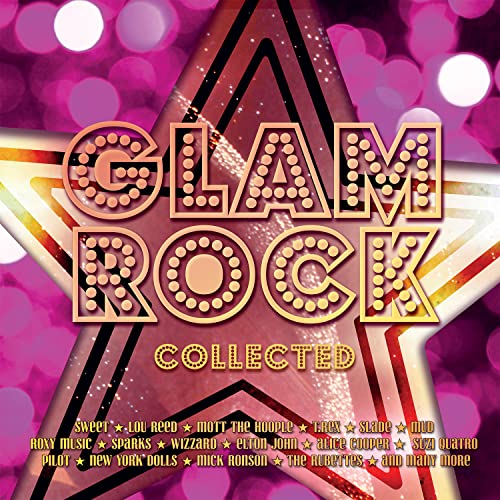 “Glam Rock Collected” vinyl album cover with a starburst and artist names.