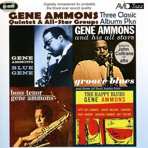 A 2-CD compilation album cover featuring four jazz album artworks on a yellow background.