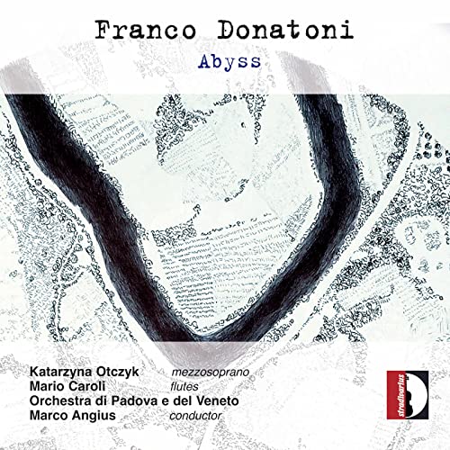 CD cover: abstract black swirl over handwritten text, with artist and orchestra details.