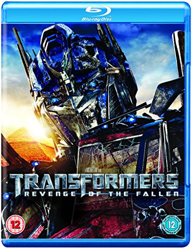 Transformers: Revenge of the Fallen" Blu-ray cover featuring a robotic face.