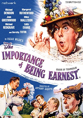 DVD cover for "The Importance of Being Earnest" with actors' images and title.